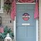 Welcome 4th of July Front Door Sign, Patriotic America Stars Stripes Wood Door Hanger Outdoor Outside Porch Decor, American USA Farmhouse Wooden Wreath Indoor Wall Hanging Decoration